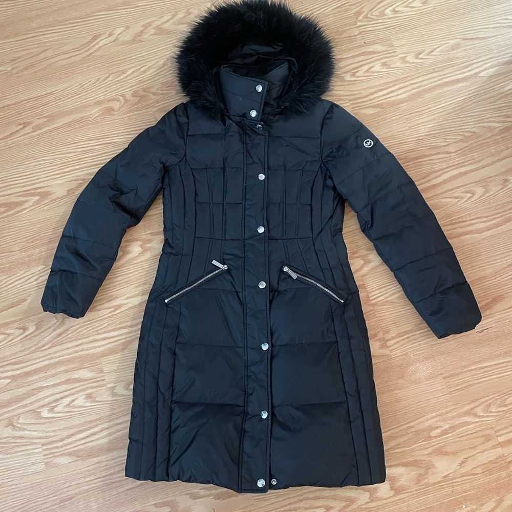 MICHAEL KORS Long Black Puffer Coat